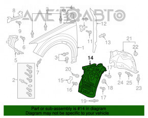 Подкрылок передний правый передняя часть Audi Q7 16-19