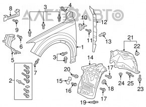 Подкрылок передний правый передняя часть Audi Q7 16-19