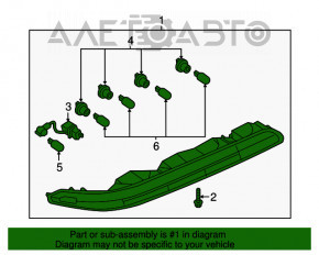 Lampa spate dreapta a bumperului Audi Q7 16- nou, neoriginal