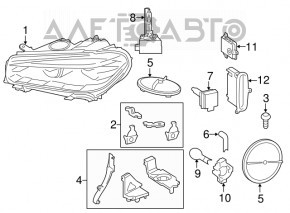 Фара передняя левая BMW X5 F15 14-18 ксенон TYC