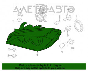 Far stânga față asamblată BMW X1 F48 16-22 halogen nou neoriginal.