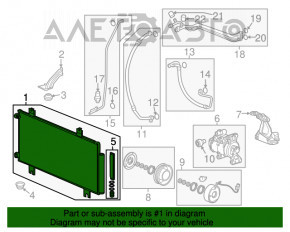 Radiatorul condensatorului de aer condiționat Honda HR-V 16-22 nou aftermarket