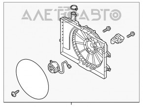 Difuzorul carcasei radiatorului asamblat Hyundai Elantra AD 17-20 2.0, cip oval, nou, neoriginal.