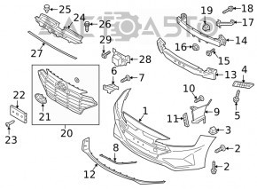 Bara față goală Hyundai Elantra AD 19-20 SUA, nouă, neoriginală