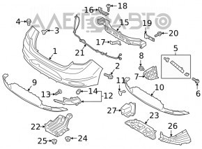 Bara spate goală Hyundai Elantra AD 19-20 restilizată fără senzori de parcare, nouă, neoriginală