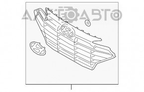 Решетка радиатора grill в сборе Hyundai Elantra AD 19-20 с эмблемой без радара новый неоригинал