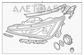 Фара передняя левая в сборе Hyundai Elantra AD 19-20 USA LED TYC