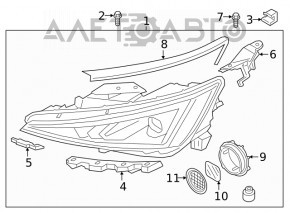 Фара передняя левая в сборе Hyundai Elantra AD 19-20 USA LED TYC