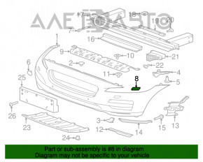 Capacul de protecție al duzei de spălare a farurilor stânga pentru bara față Jaguar F-Pace X761 17-20 SPORT, nou, neoriginal, FPS