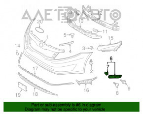 Suportul pentru bara de protecție față stânga Kia Optima 11-13, nou, aftermarket, non-original.