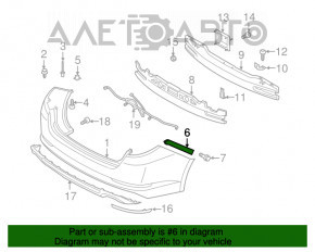 Suportul pentru bara spate dreapta Kia Optima 11-13, nou, aftermarket.