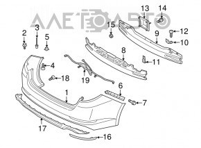 Suportul pentru bara spate dreapta Kia Optima 11-13, nou, aftermarket.