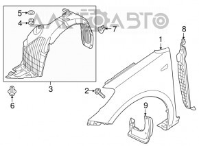 Bara de protecție față dreapta Kia Forte 4d 14-16, nou, aftermarket