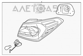 Lampa exterioară aripă dreapta Kia Forte 4d 14-16 pre-restilizare halogen nou neoriginal.