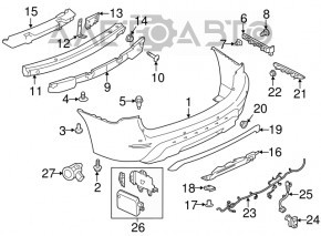 Capacul buzei barei spate inferioare Nissan Pathfinder 17-20 restyling pentru carlig de remorcare, nou, neoriginal