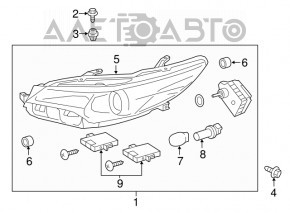 Фара передняя левая Toyota Camry v55 15-17 голая usa XSE LED DEPO