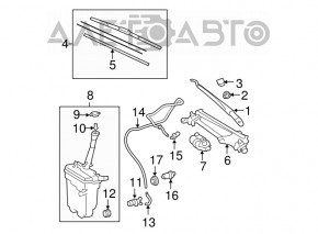 Suportul pentru bara de protecție față stânga Toyota Highlander 14-16, nou, neoriginal.