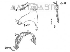 Aripa față stânga Toyota Venza 21- oțel nou aftermarket