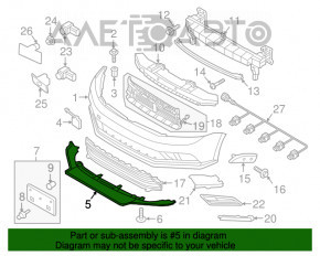 Губа переднего бампера VW Jetta 15-18 USA