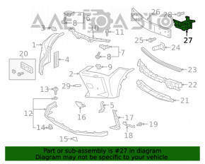 Grila amplificatorului de paragolfa din față dreapta Lexus UX200 UX250h 19- nou aftermarket