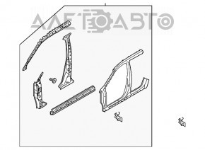 Стойка кузова центральная правая Nissan Rogue 21-23