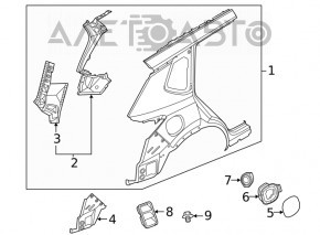 Четверть крыло задняя левая Nissan Rogue 21-23 JP built