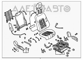 Scaun de pasager Mazda 6 18-21 din piele neagră, fără ventilație