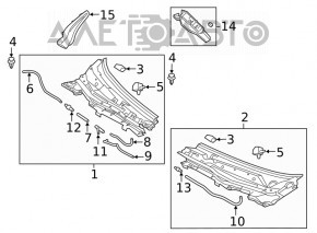 Grila stergatoarelor din plastic stanga Mazda 6 18-21