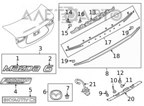 Молдинг крышки багажника Mazda 6 18-21