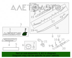 Emblema cu inscripția Mazda de pe capacul portbagajului Mazda 6 18-21