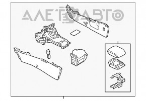 Consola centrală cu cotieră pentru Mazda 6 18-21 din piele neagră