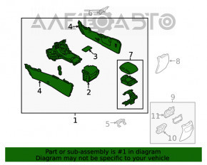 Consola centrală cu cotieră pentru Mazda 6 18-21 din piele neagră