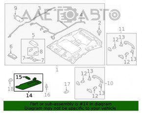 Capacul stâng Mazda 6 18-21 pentru plafon, bej, fără iluminare