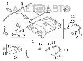 Capota dreapta Mazda 6 18-21 fara plafon panoramic, bej, cu iluminare