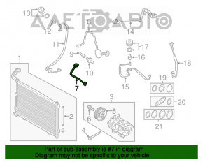 Tubul de aer condiționat condensator-compresor Ford Ecosport 18-21 1.0T primul