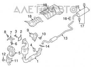 Traseul de evacuare intermediar pentru Ford Ecosport 18-21 1.0T