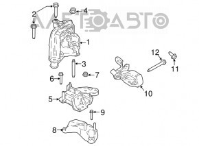 Pernele motorului dreapta Ford Ecosport 18-21 1.0T