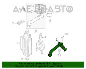 Tubul de intercooler inferior Ford Ecosport 18-21 1.0T, complet asamblat din 2 piese