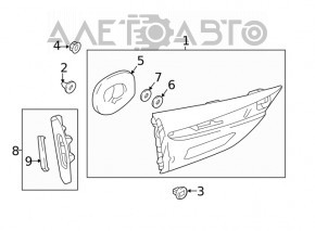 Capacul lanternei din interiorul capacului portbagajului dreapta Mazda 6 18-21 SUA