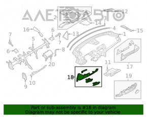 Capacul genunchiului șoferului Mazda 6 18-21 negru cu iluminare