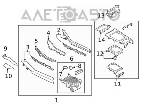 Накладка центральной консоли с подстаканниками Mazda 6 18-21 АКПП