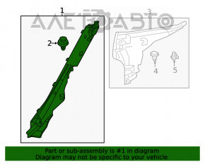 Capacul spate al barei inferioare dreapta Mazda 6 18-21 tip 2 negru