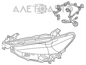 Far dreapta față Mazda 6 18-21 SUA LED sub AFS