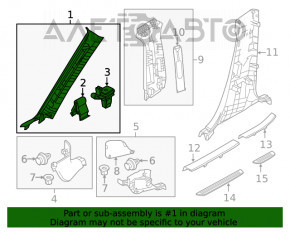 Capacul suportului frontal dreapta superioara Mazda 6 18-21, material textil bej