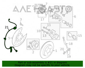 Senzorul ABS din spatele stânga Mazda 6 18-21 cu frână de mână electrică