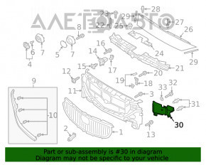 Suport grilă radiator dreapta Mazda 6 18-21 pentru 360