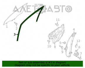 Garnitură de etanșare a geamului față dreapta Mazda 6 17-21