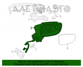 Зеркало боковое правое Mazda 6 17-21 пустое