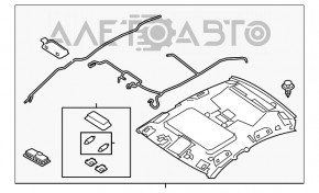 Обшивка потолка Mazda 6 18-21 под люк бежевая