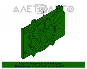 Difuzorul carcasei radiatorului asamblat Ford Ecosport 18-21 1.0T